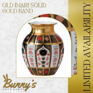 Old Imari Solid Gold Band Tulip Vase - 1st Quality