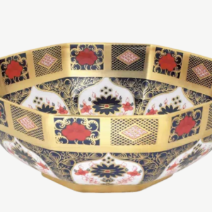 Old Imari Solid Gold Band Octagonal Bowl - 1st Quality
